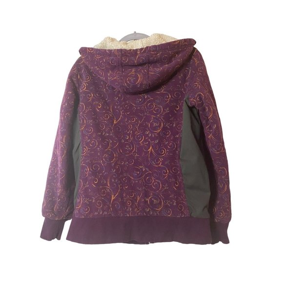 REI Sweater Womens Purple Green Sherpa Lined Hiking Outdoors Casual Ladies Sz M - Picture 9 of 10